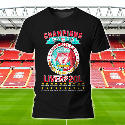 Liverpool FC Premier League Champions 2025 V4 Shirt DDTCTND