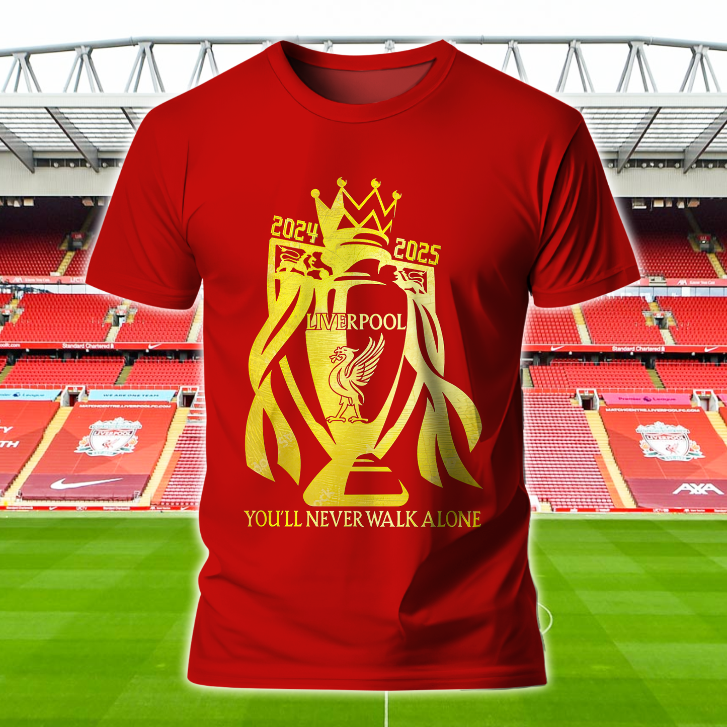 Liverpool FC Premier League Champions 2025 V7 Shirt DDTCTND