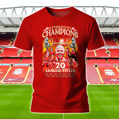 Liverpool FC Premier League Champions 2025 V9 Shirt DDTTTV
