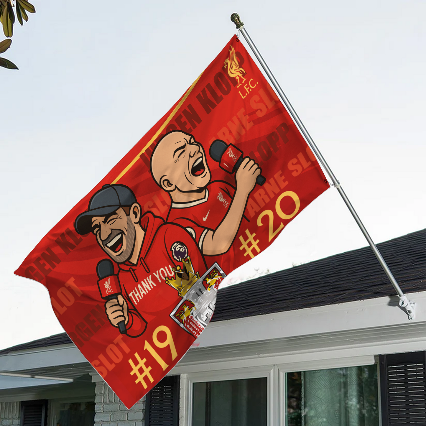 Liverpool Jurgen Klopp x Arne Slot House Flag NDD DVT