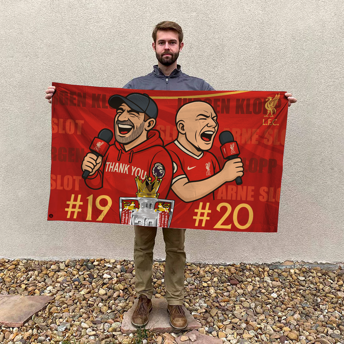 Liverpool Jurgen Klopp x Arne Slot House Flag NDD DVT