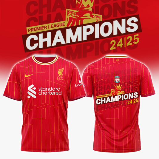 Liverpool Premier League Champions 2024-25 Season Tshirt NDD