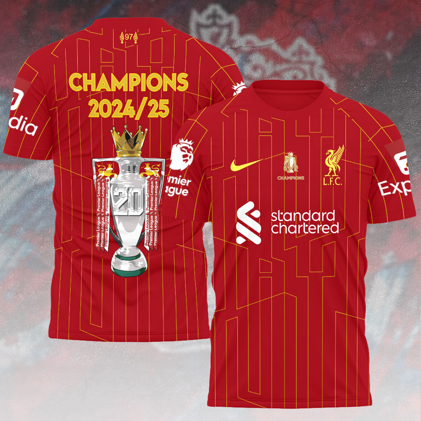 Liverpool FC Champions Premier League 3D Shirt V7 NDD