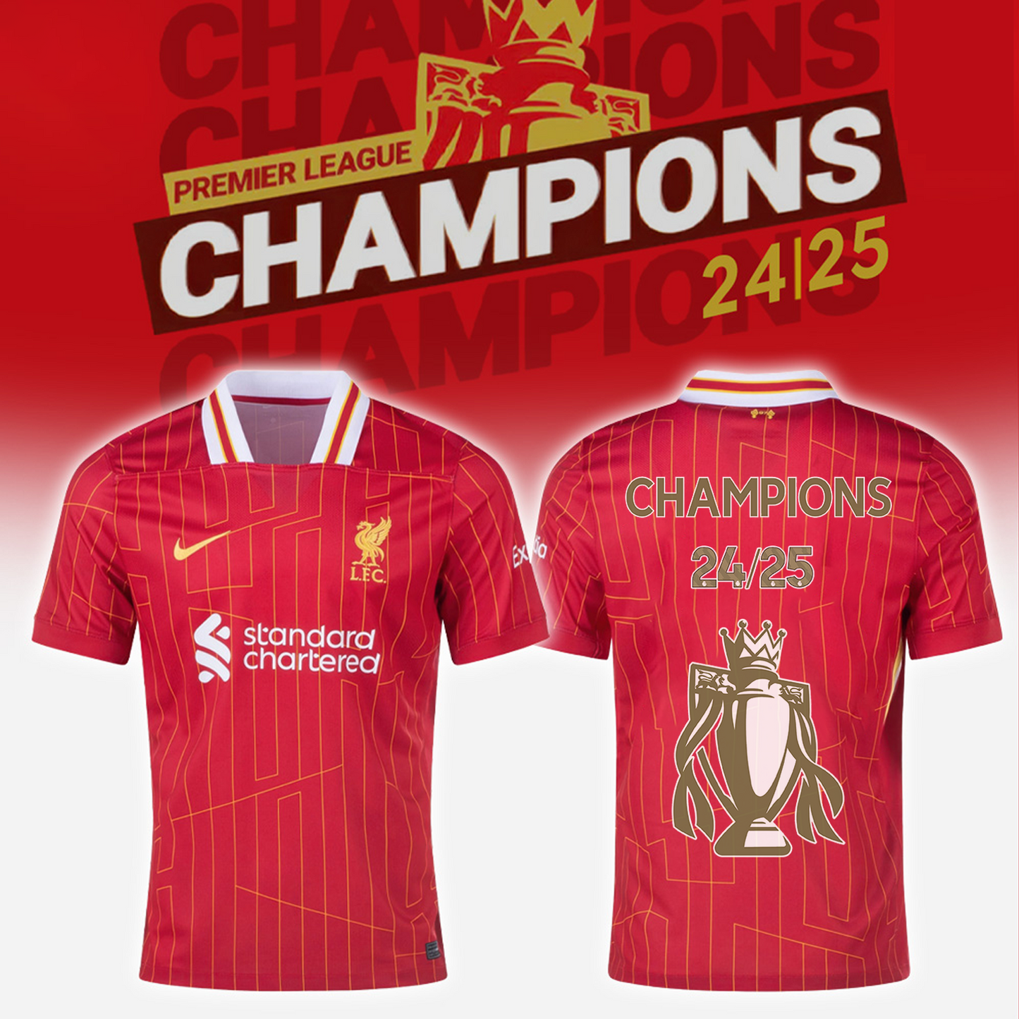 Liverpool Premier League Champions 2024-25 Season Tshirt V5 NDD