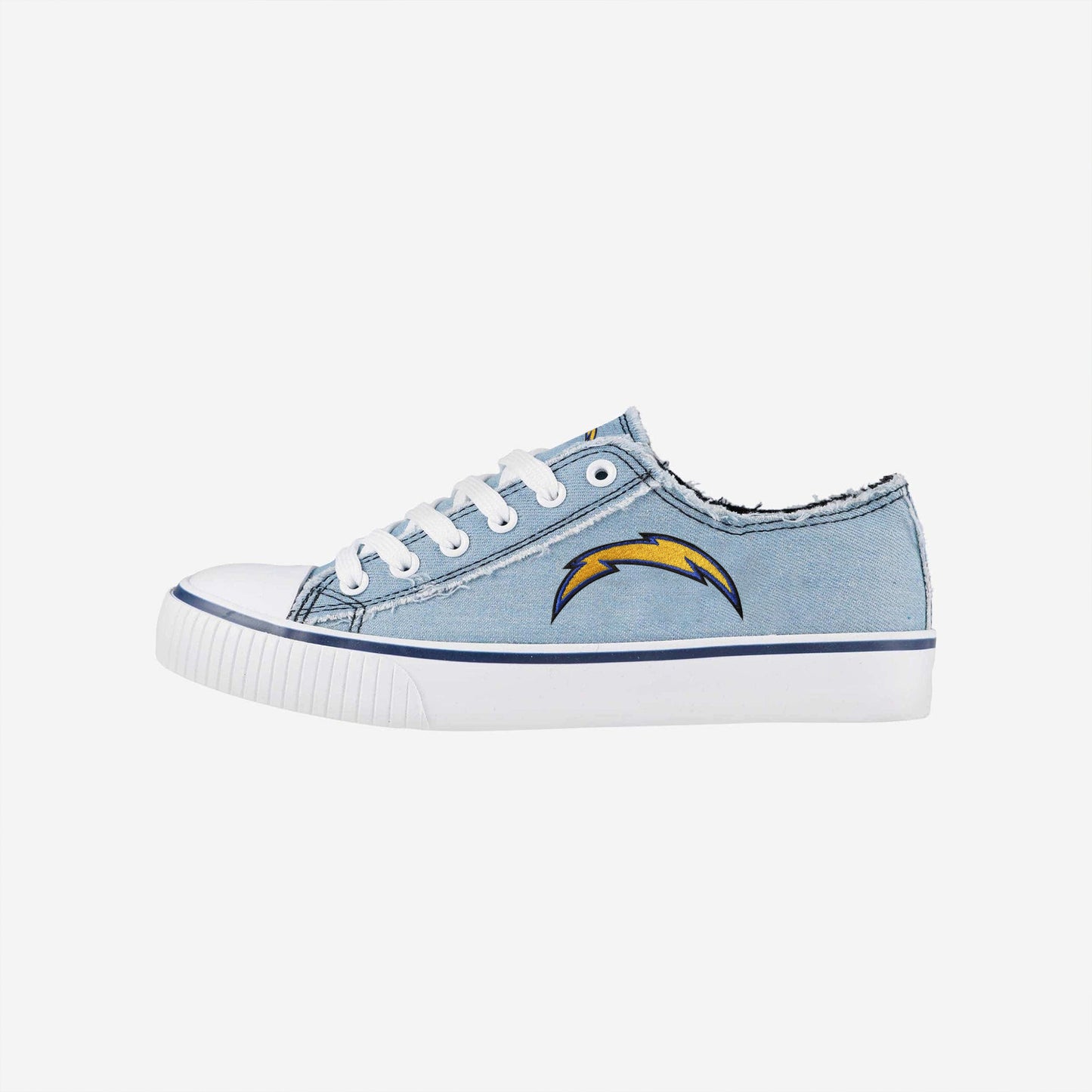 Los Angeles Chargers Womens Denim Low Top Canvas Shoes NDD