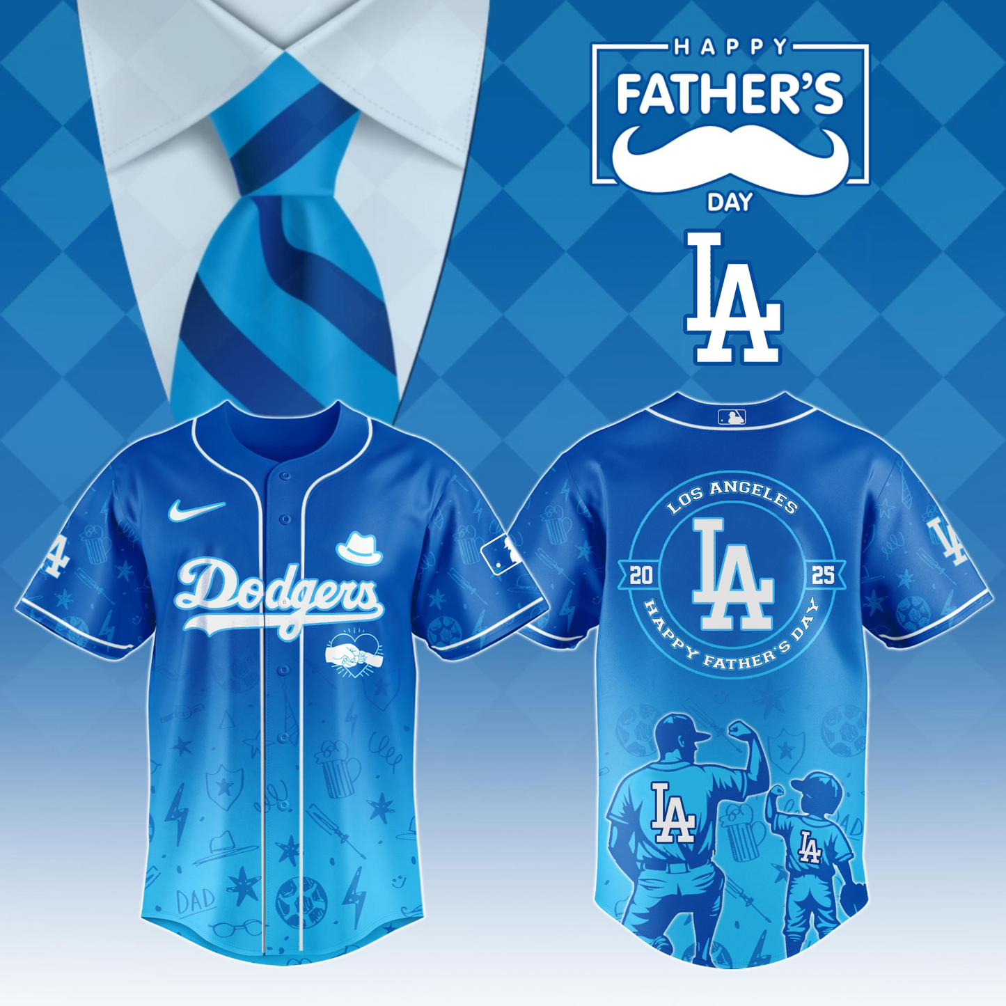 Los Angeles Dodgers Special Father’s Day Baseball Jerseys DDTTTV
