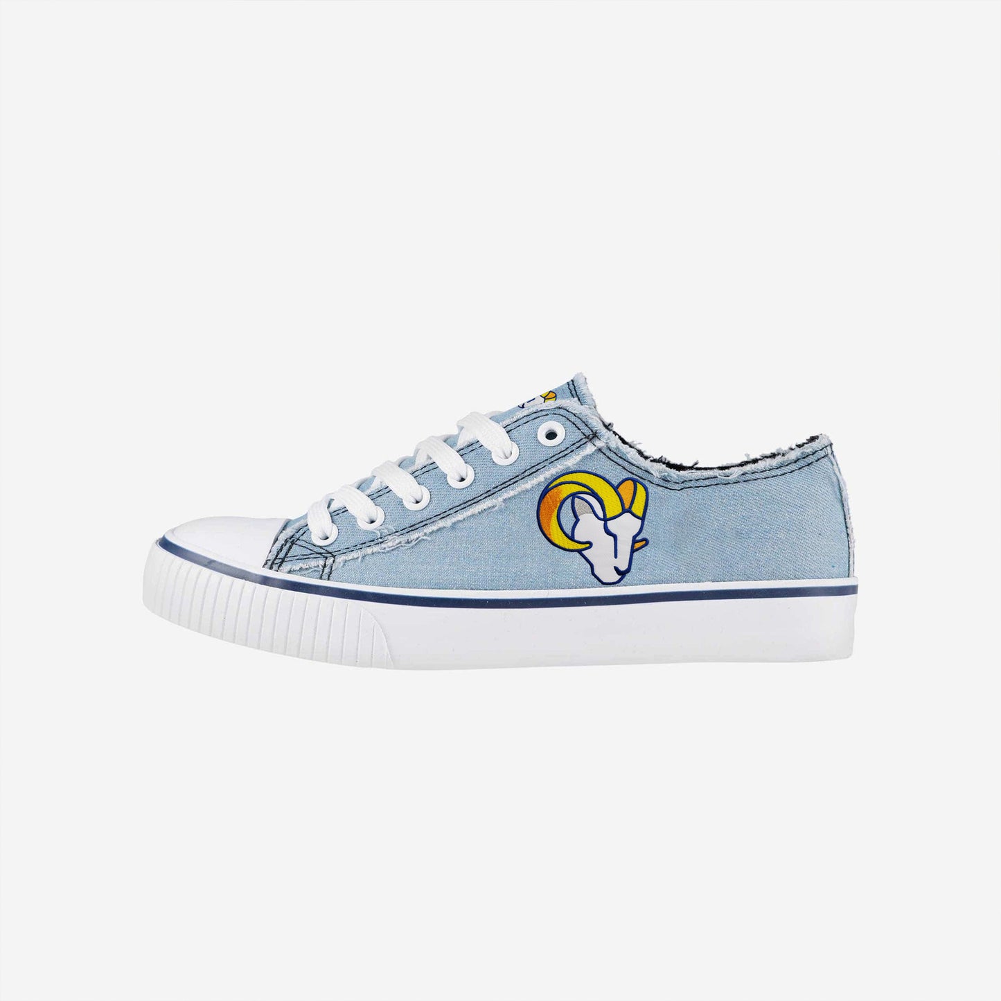 Los Angeles Rams Womens Denim Low Top Canvas Shoes NDD