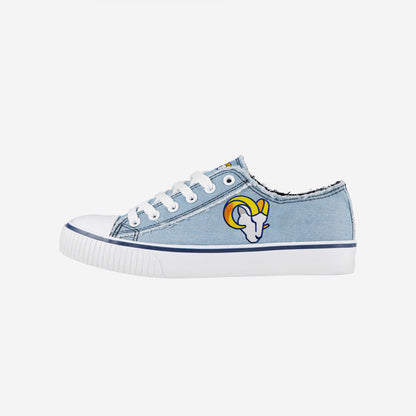 Los Angeles Rams Womens Denim Low Top Canvas Shoes NDD