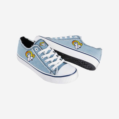 Los Angeles Rams Womens Denim Low Top Canvas Shoes NDD