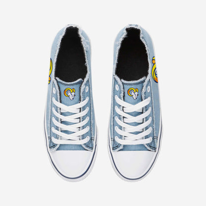 Los Angeles Rams Womens Denim Low Top Canvas Shoes NDD