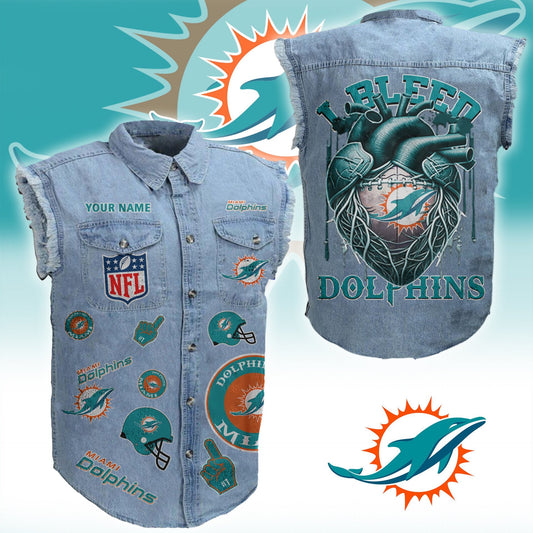 MD NFL Personalize Sleeveless Denim Jacket For Fan DDT CTND