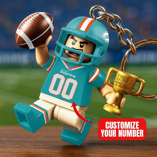 MD Premium NFL Lego No. 1 Team Personalized Key Chain DDT NTL