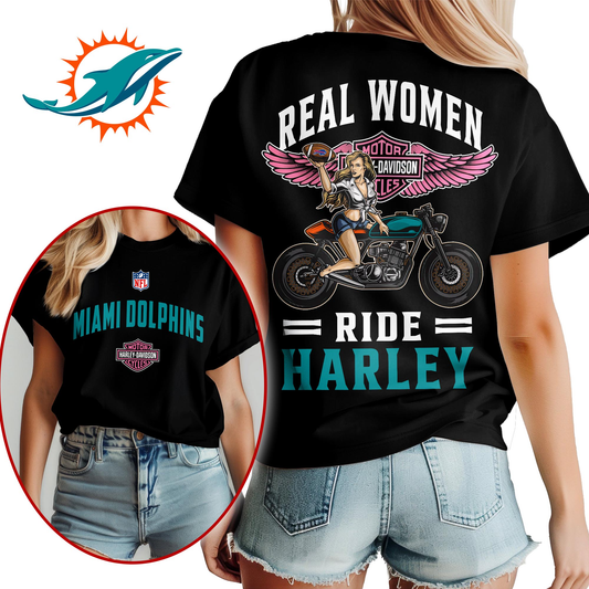 MD Premium NFL Real Women Ride Harley 3D Shirt DDT CTND