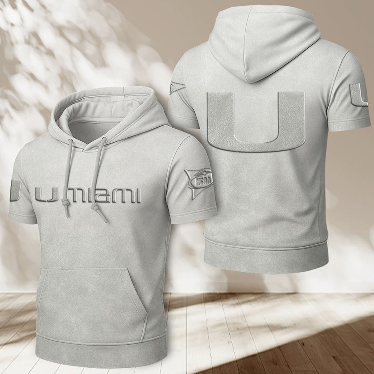 MIA x NCAA Half Sleeve Hoodie T-Shirt DatND ThuongNH