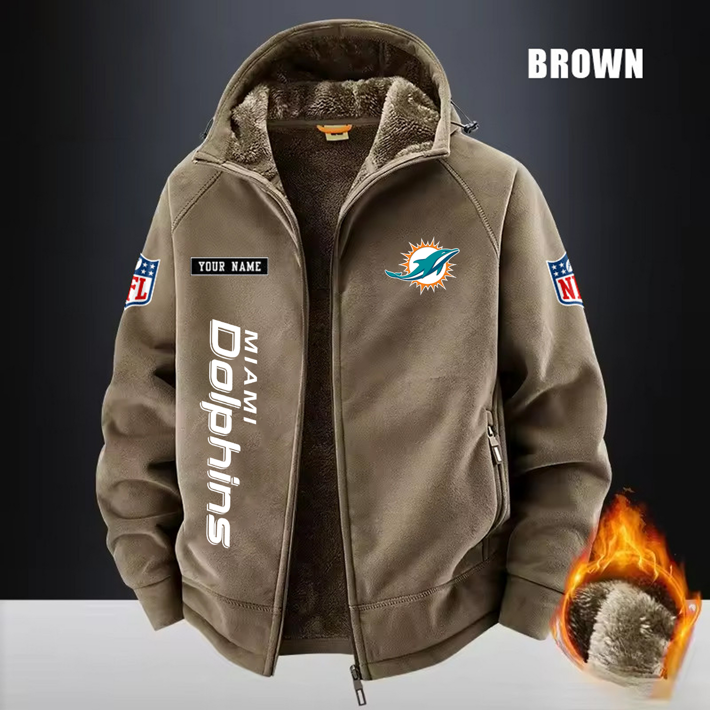 MIA x NFL 3D Half-zip Hoodie DATND TANTD