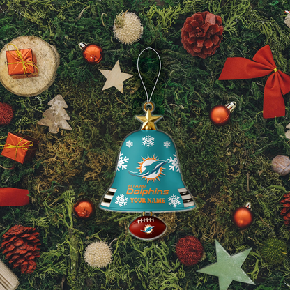 MIA x NFL Christmas Bell Ornament Custom Any Name DatND DVT