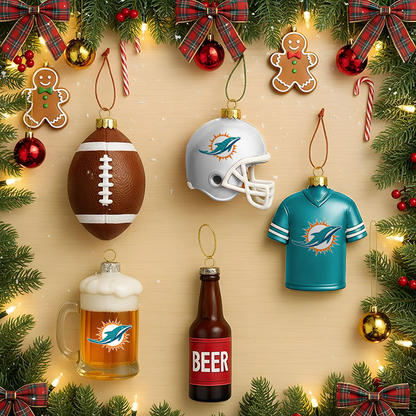 MIA x NFL Football Combo Set 5 Acrylic Ornament For Home Decor DatND DVT