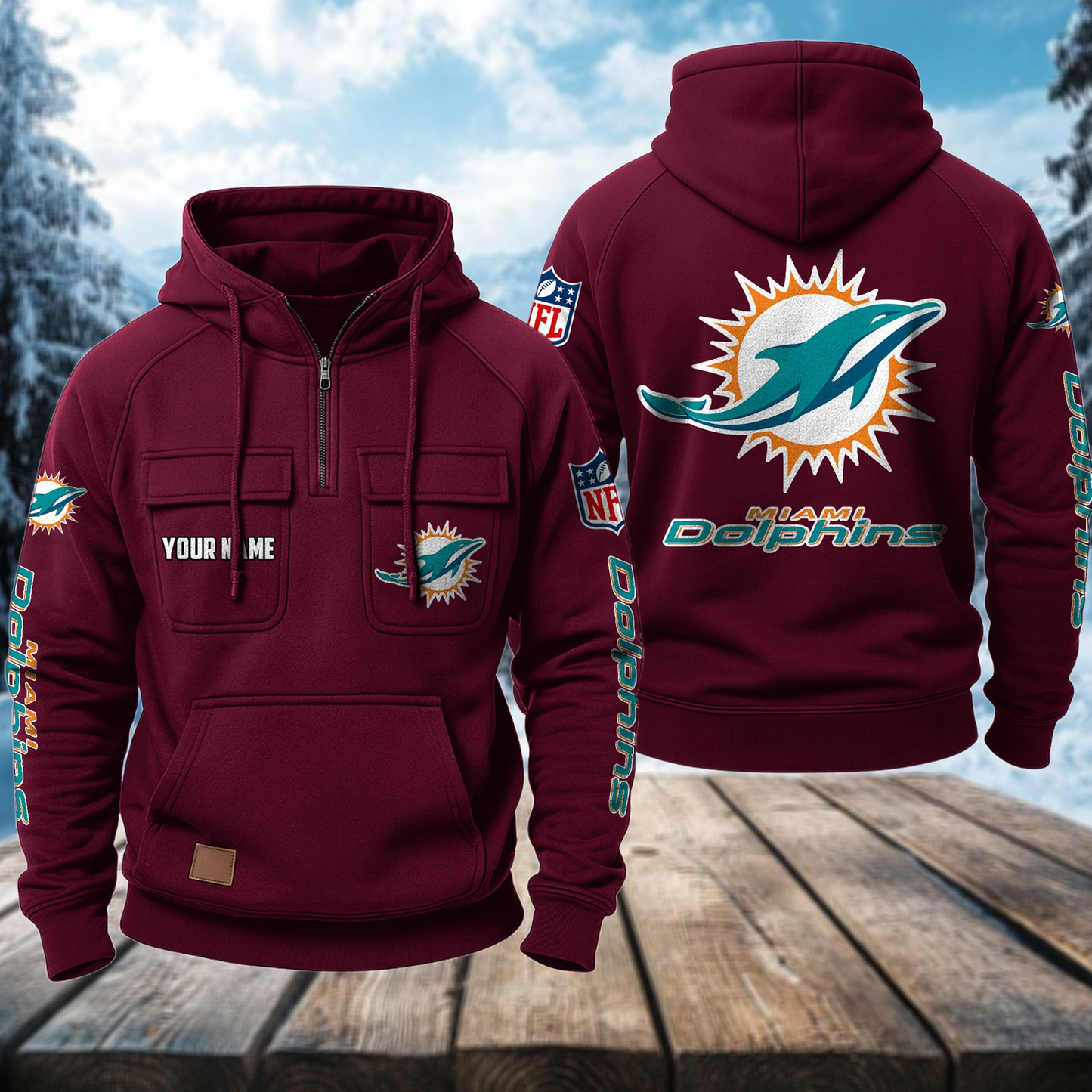 MIA x NFL Premium Hoodie DATND TANTD