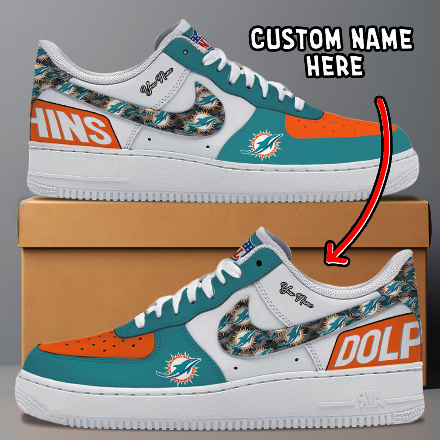 MIA x NFL Trending Air Force 1 Personalized DATND TANTD