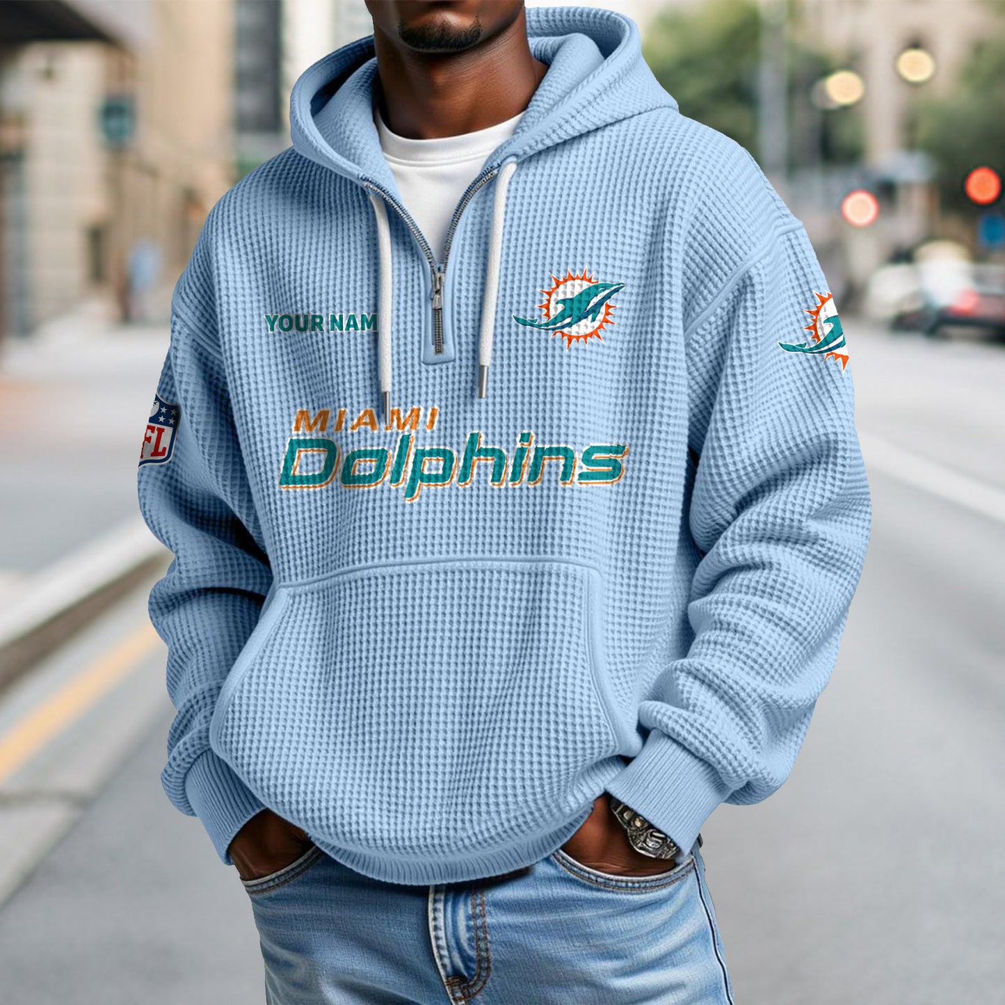 MIA x NFL Waffle Hoodie DatND DVT