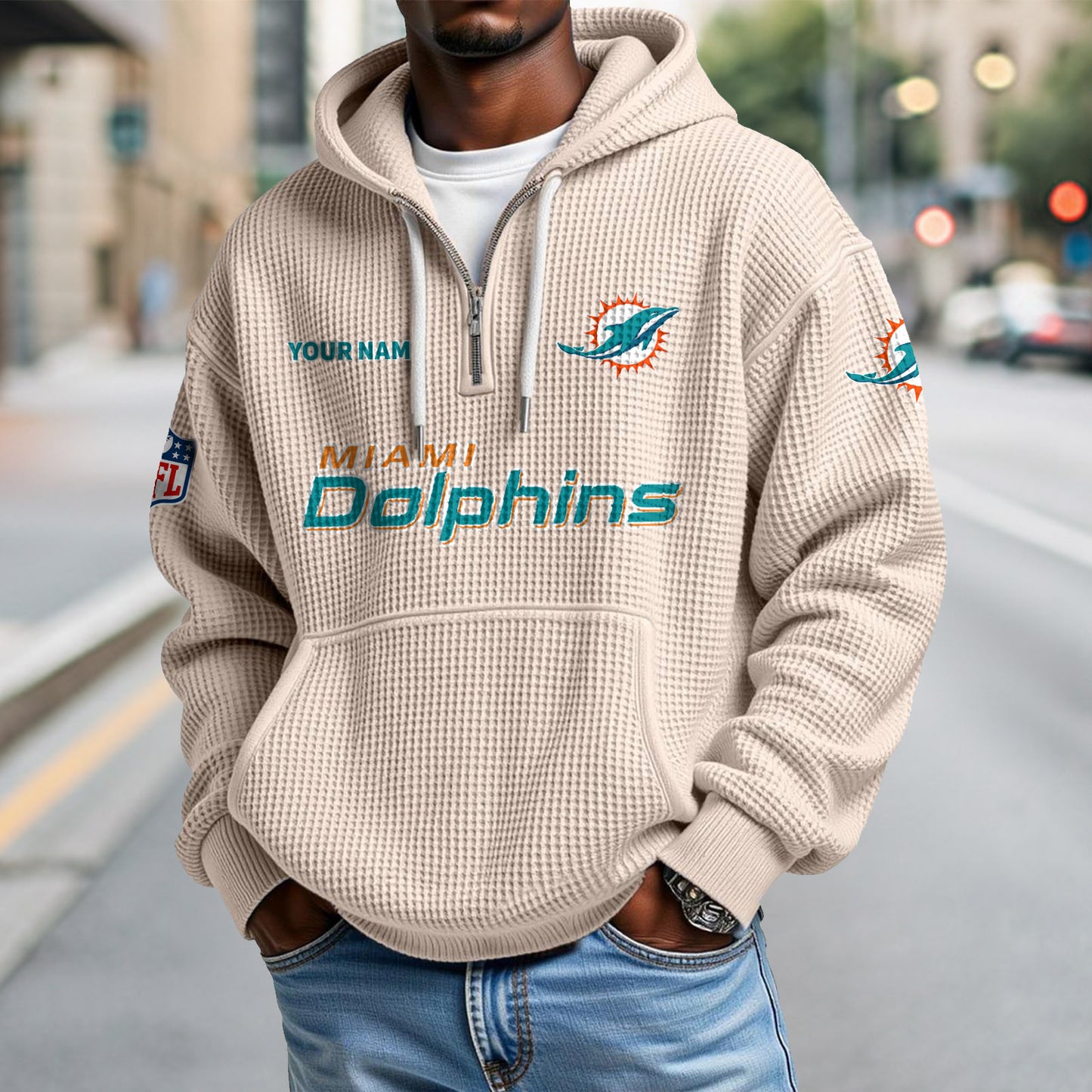 MIA x NFL Waffle Hoodie DatND DVT