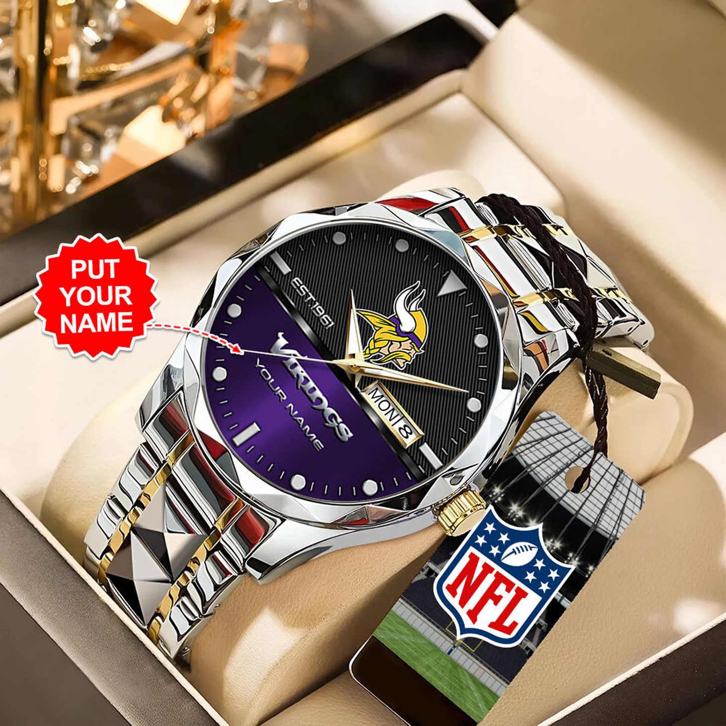 MIN x NFL Alloy Luxury Quartz Watch DATND TANTD