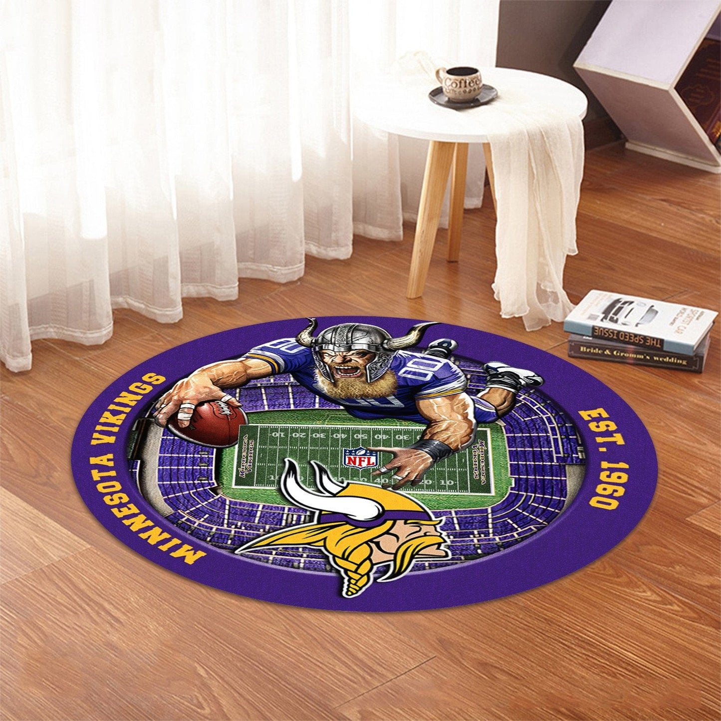 MIN x NFL Luxury 3D Round Rug DatND DVT