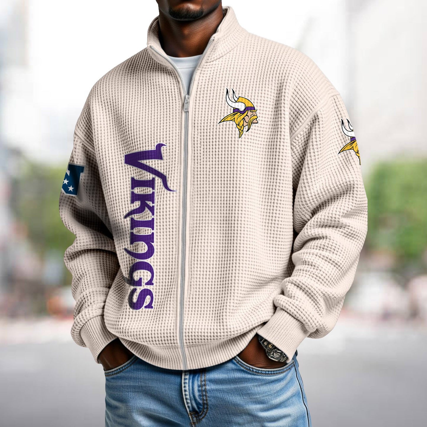 MIN x NFL Waffle Zip-Up Sweatshirt DATND TANTD