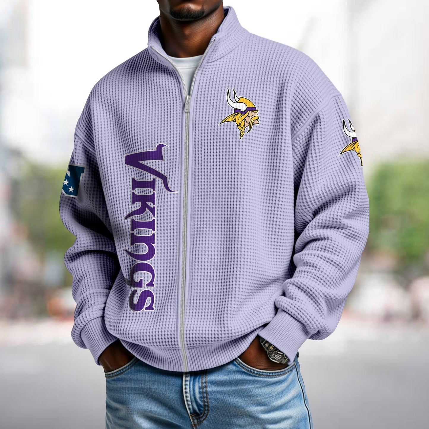 MIN x NFL Waffle Zip-Up Sweatshirt DATND TANTD