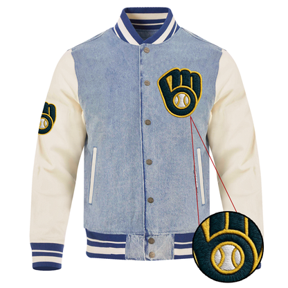 MLB MB Varsity Blues Mens Denim Varsity Jacket DDTCTND