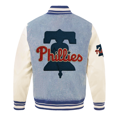 MLB PP Varsity Blues Mens Denim Varsity Jacket DDTCTND
