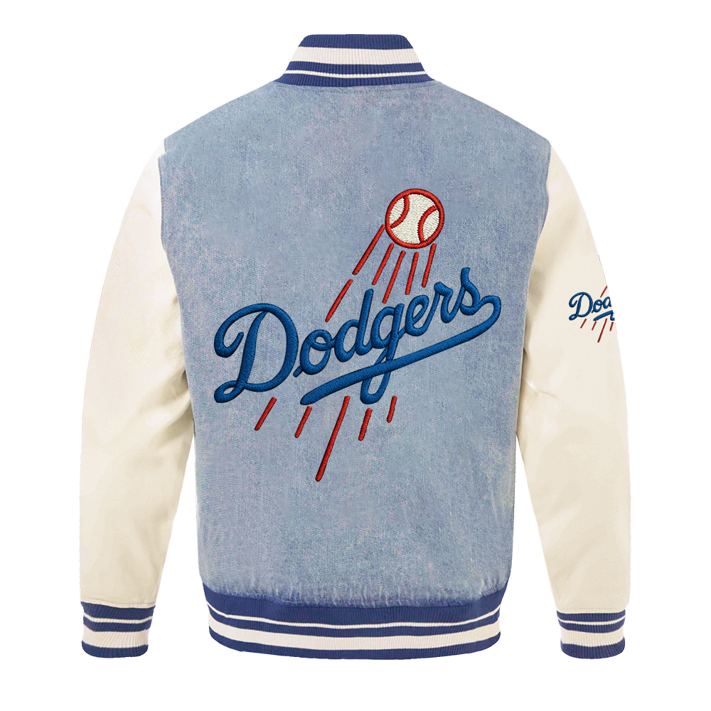 MLB LAD Varsity Blues Mens Denim Varsity Jacket DDTCTND
