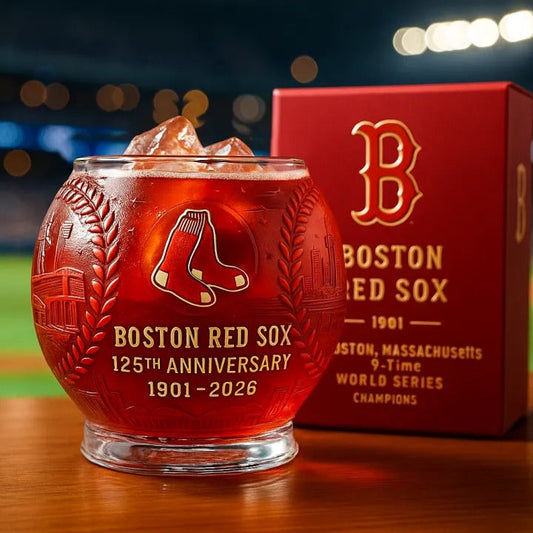 MLB TeamBoston Red Sox 125th Anniversary Whiskey Glass V1 NAK