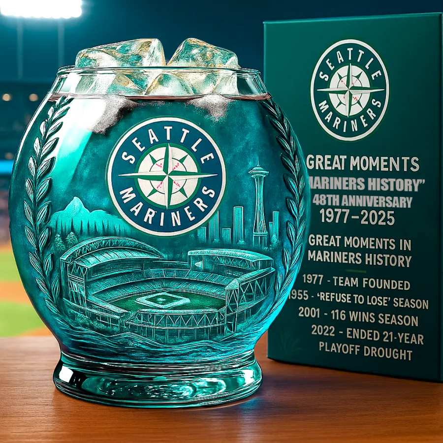 MLB TeamSeattle Mariners 48th Anniversary Whiskey Glass V1 NAK