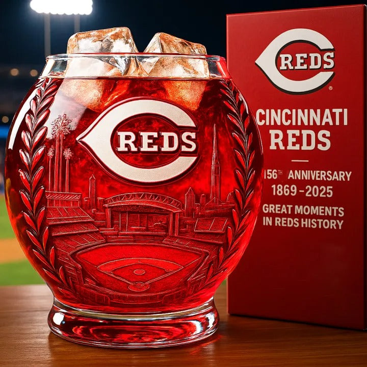 MLB Team Cincinnati Reds 156th Anniversary Whiskey Glass V1 NAK