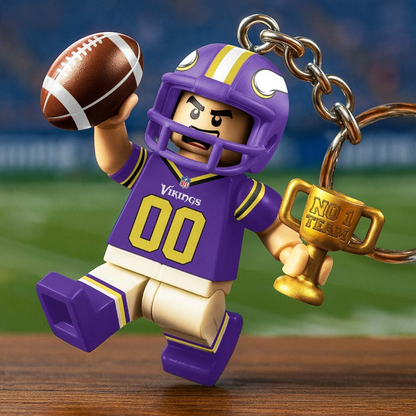 MV Premium NFL Lego No. 1 Team Personalized Key Chain DDT NTL