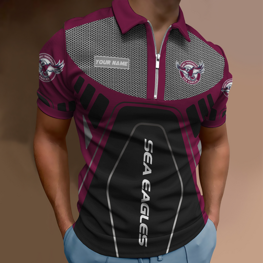 Manly Warringah Sea Eagles Zipper Polo Shirt NDD