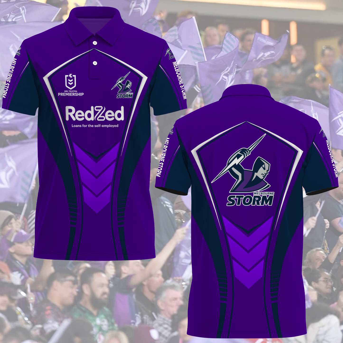 Melbourne Storm NRL 2025 Polo Shirt TM NTA V02