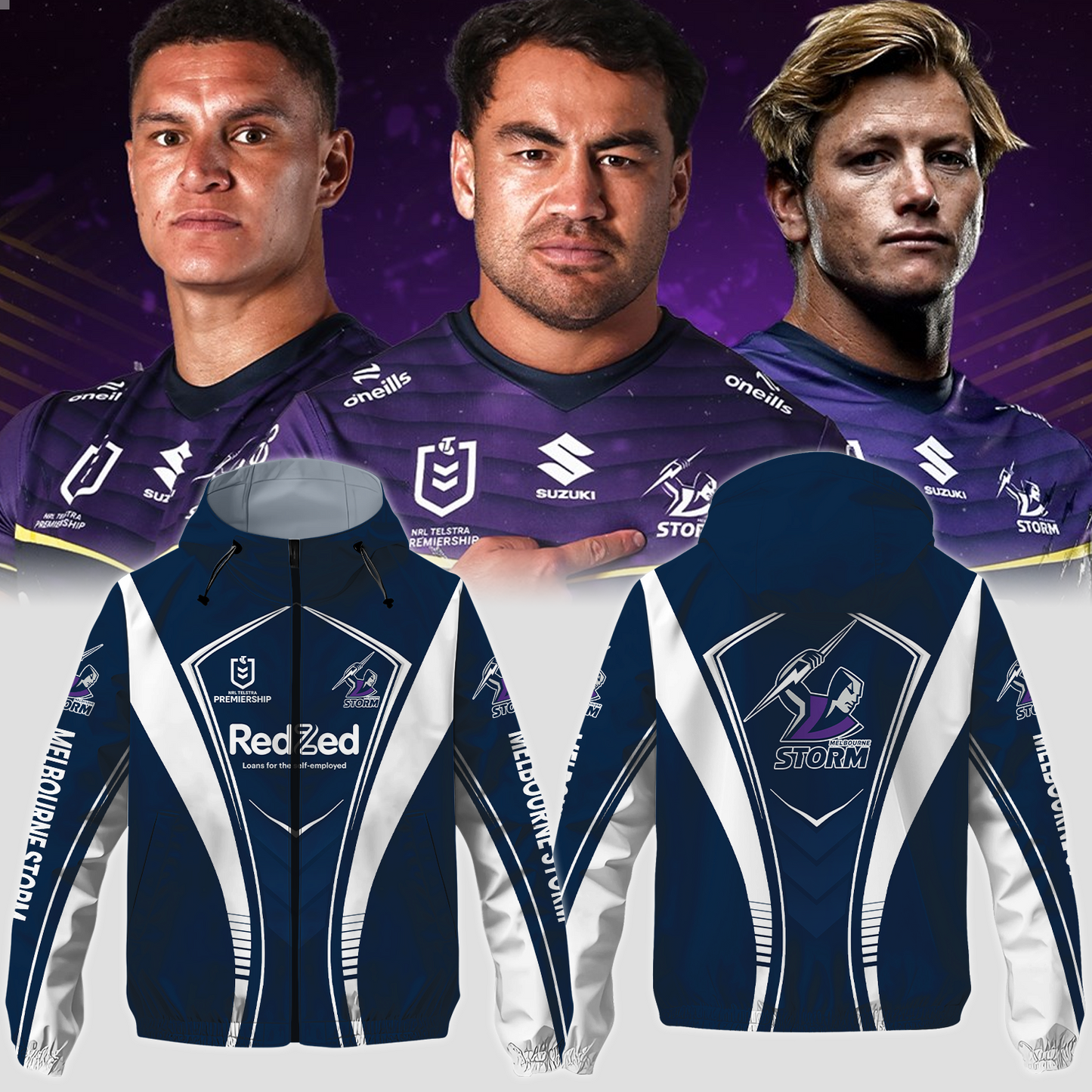 Melbourne Storm NRL 2025 Windbreaker Jacket TM NTA V9