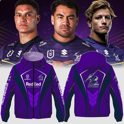 Melbourne Storm NRL 2025 Windbreaker Jacket TM NTA V1