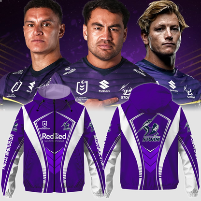 Melbourne Storm NRL 2025 Windbreaker Jacket TM NTA V3