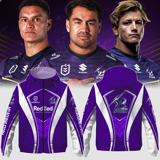 Melbourne Storm NRL 2025 Windbreaker Jacket TM NTA V3