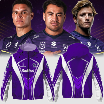 Melbourne Storm NRL 2025 Windbreaker Jacket TM NTA V4