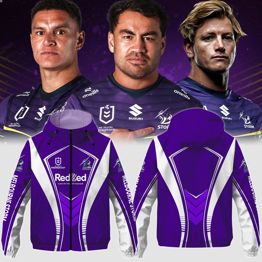 Melbourne Storm NRL 2025 Windbreaker Jacket TM NTA V4