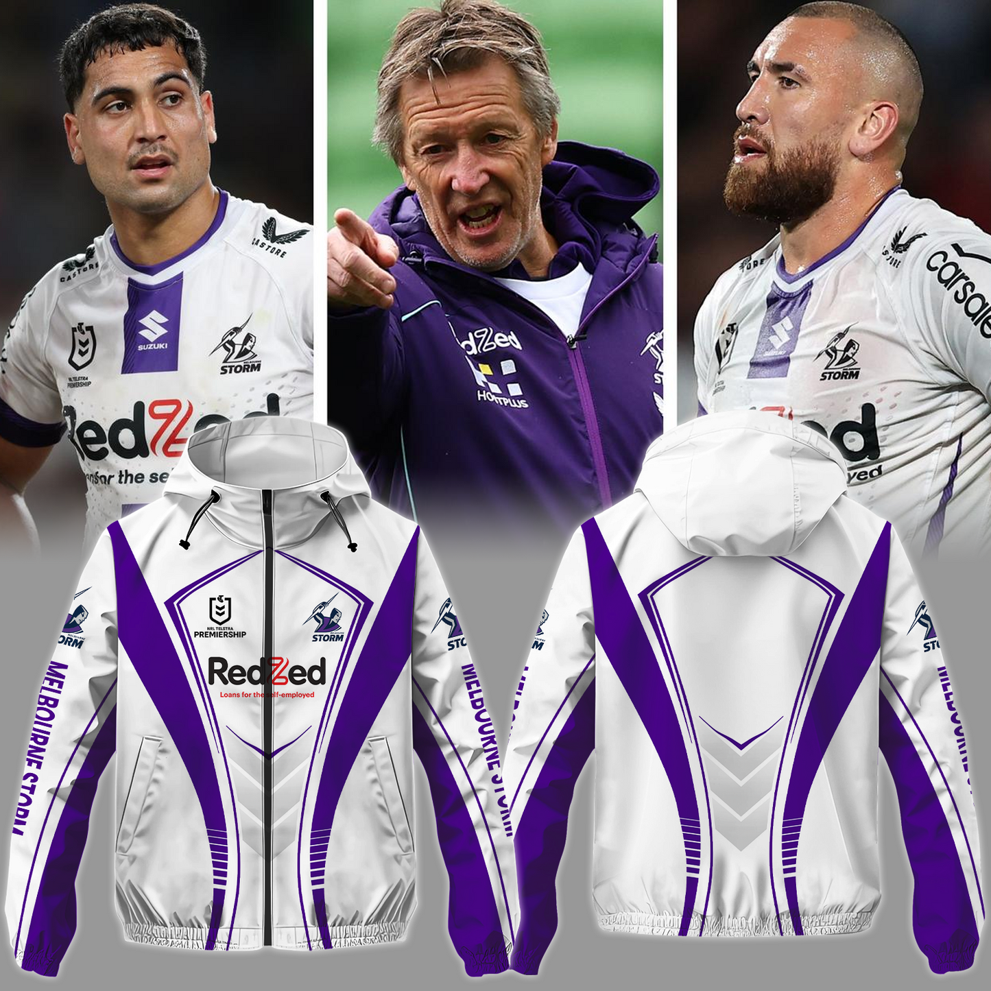 Melbourne Storm NRL 2025 Windbreaker Jacket TM NTA V8