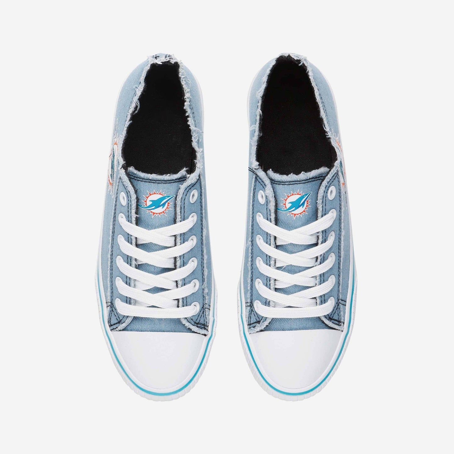 Miami Dolphins Womens Denim Low Top Canvas Shoes NDD