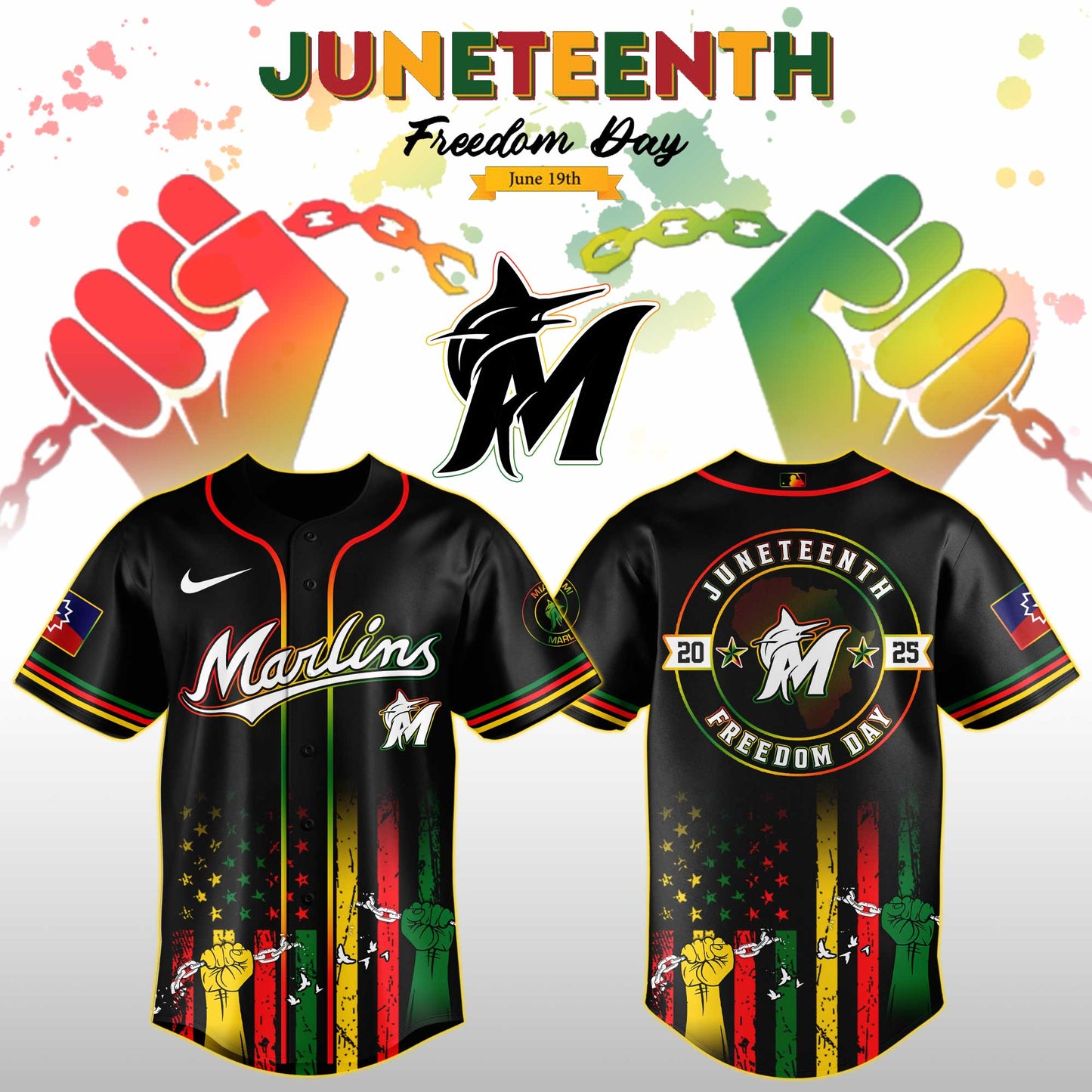 Miami Marlins MLB X Juneteenth Day Baseball Jerseys NDD