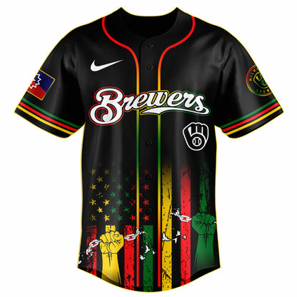 Milwaukee Brewers MLB X Juneteenth Day Baseball Jerseys NDD