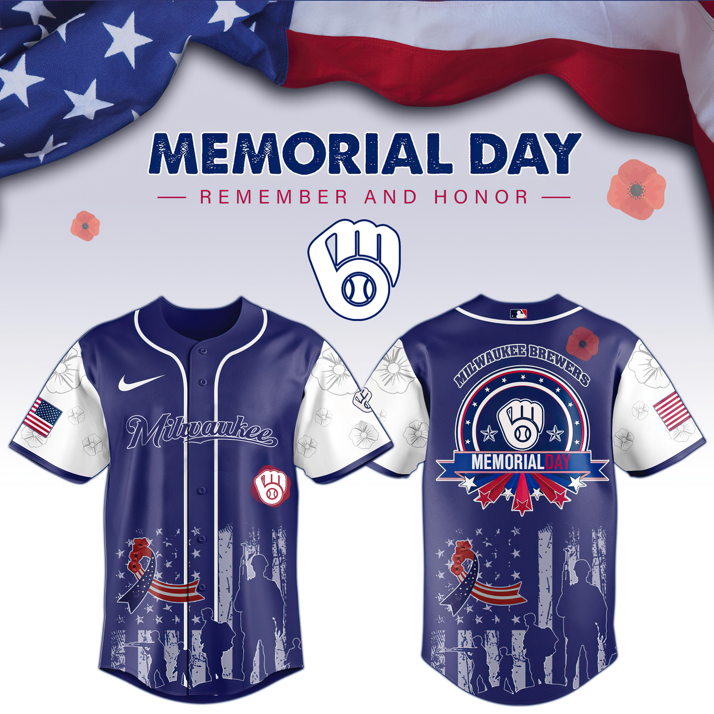 Milwaukee Brewers Memorial Day Baseball Jerseys DDTTTV