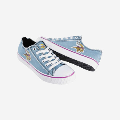 Minnesota Vikings Womens Denim Low Top Canvas Shoes NDD